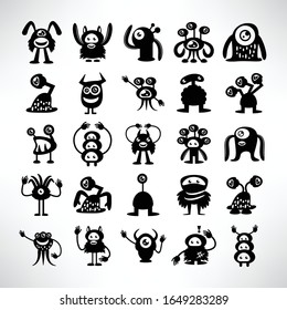 funny monster icons character vector set