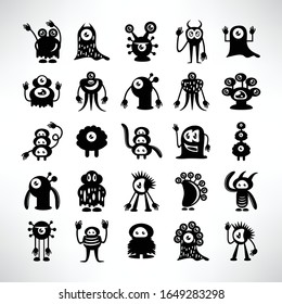 funny monster icons character vector set