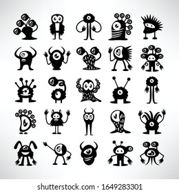 funny monster icons character vector set