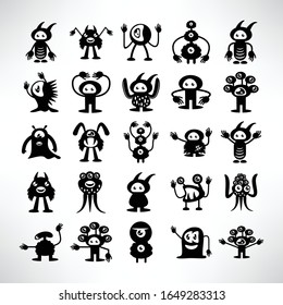 funny monster icons character vector set