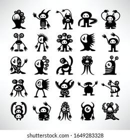 funny monster icons character vector set