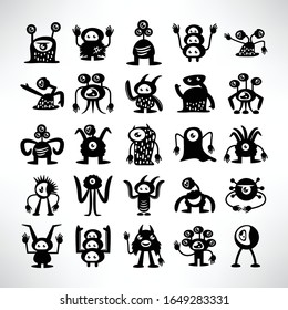 funny monster icons character vector set