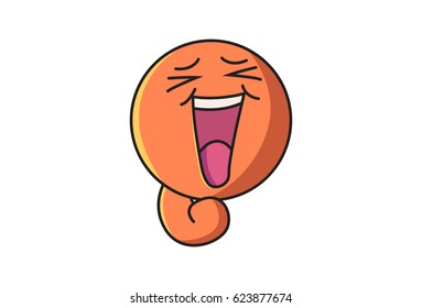 Funny Monster Laughing. Vector Illustration. Isolated on white background.