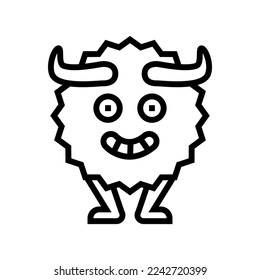 funny monster funny line icon vector. funny monster funny sign. isolated contour symbol black illustration