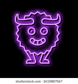 funny monster funny neon light sign vector. funny monster funny sign. isolated symbol illustration