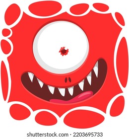 Funny Monster One Eye Face. Vector Illustration. Halloween cartoon monster character design