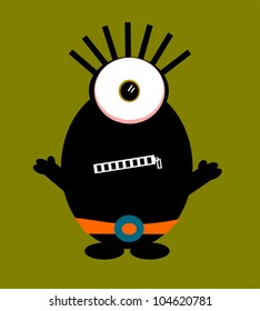 funny monster with one large eye
