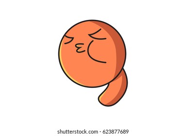 Funny Monster pouting. Vector Illustration. Isolated on white background.