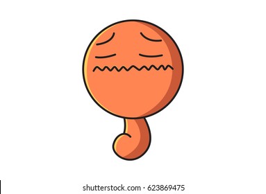 Funny Monster Sad. vector Illustration. Isolated on white background.