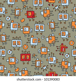 funny monster seamless background