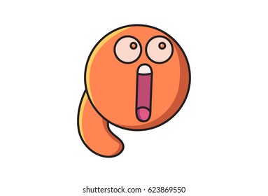 Funny Monster Shocked. vector Illustration. Isolated on white background.