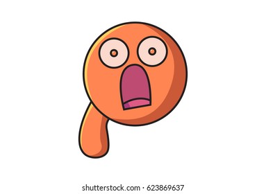 Funny Monster Shocked. vector Illustration. Isolated on white background.
