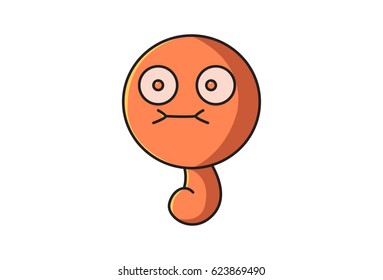 Funny Monster Sick. vector Illustration. Isolated on white background.
