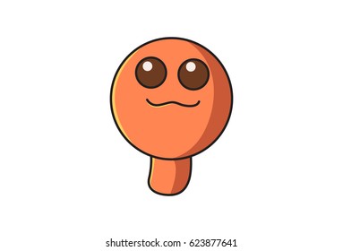 Funny Monster Smiling with big eyes. Vector Illustration. Isolated on white background.