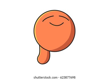 Funny Monster Smiling. Vector Illustration. Isolated on white background.