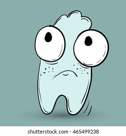 Funny monster. Suitable for childrens stories and fairy tales. Vector illustration