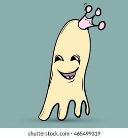 Funny monster. Suitable for childrens stories and fairy tales. Vector illustration