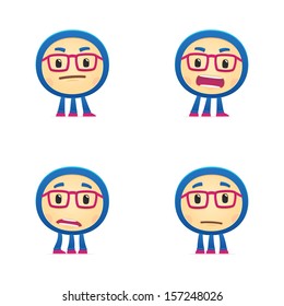 funny monster in various poses