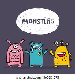Funny monster vector