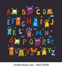 Funny Monster Vector Alphabet