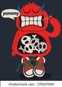 funny monster vector design for tee