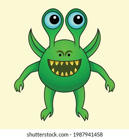 funny monster in vector illustration