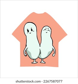 Funny Monster Vector Illustration, cute, twin monster