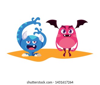 funny monsters comic characters colorful