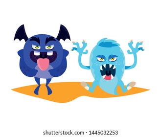 funny monsters comic characters colorful