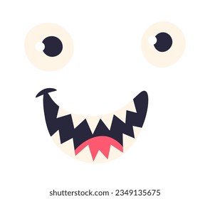 Funny Monsters Face Vector Illustration