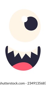 Funny Monsters Face Vector Illustration