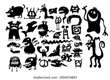 Funny monsters. Happy Halloween. Vector illustration