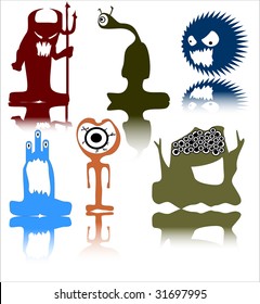Funny monsters illustration vector design