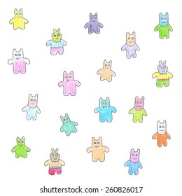 funny monsters seamless background