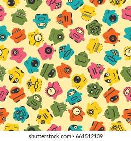 Funny monsters - seamless pattern