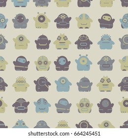 Funny monsters - seamless pattern