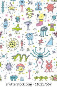 Funny Monsters Seamless Patterns