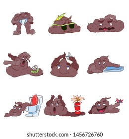 funny monsters selection of horror stumps poop cartoon style