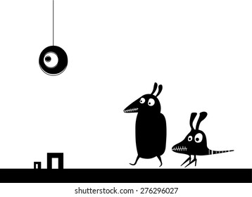 Funny monsters vector illustration