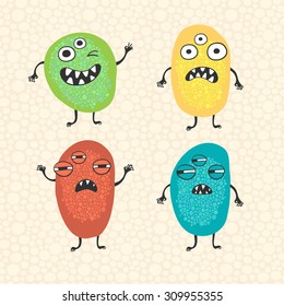 Funny monsters. Vector illustration