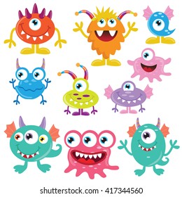 Funny monsters vector illustration