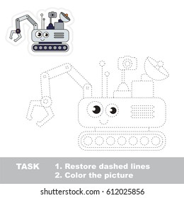 Funny Moon Rover. Dot to dot educational game for kids.