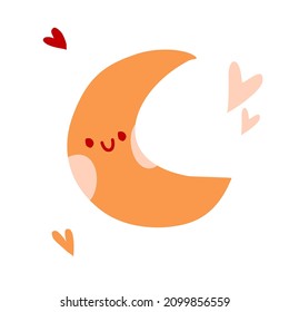 imagen vectorial de luna divertida en fondo blanco