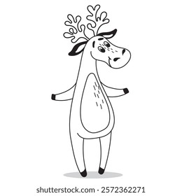 funny moose, hugs, moose smiling, coloring for kids, funny character, color