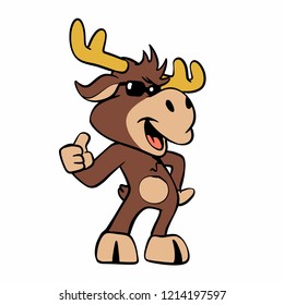 funny moose with sunglasses vector illustration 