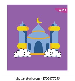 funny mosque cartoon character design - eps10
