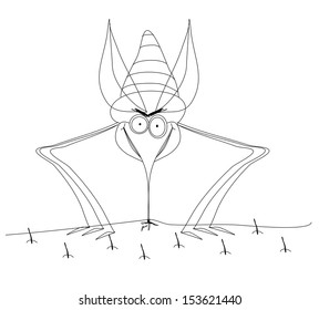 funny Mosquito, hand drawing 