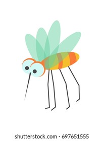 Mosquito divertido con ojos enormes y proboscito afilado
