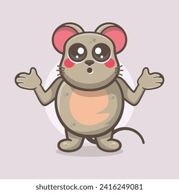 funny mouse animal character mascot cartoon with confused expression