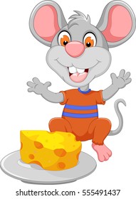 funny mouse cartoon eating cheese